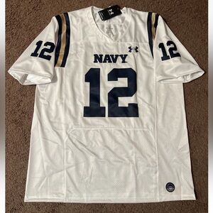 Under Armour NCAA Staubach Navy Midshipmen Stitched Football Jersey 2XL